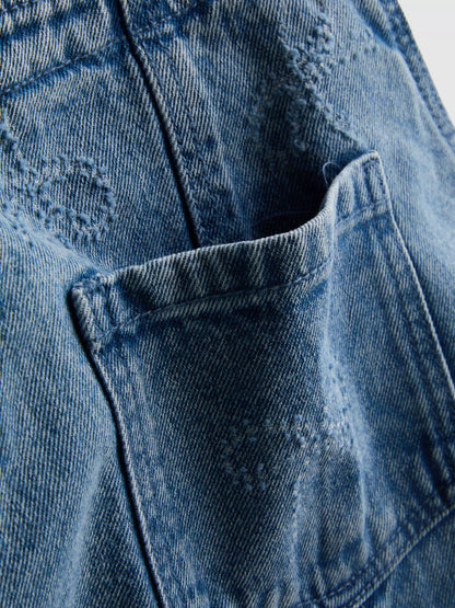 Bow Denim Dungarees