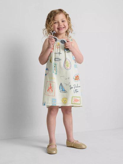 Postcard Printed Dress