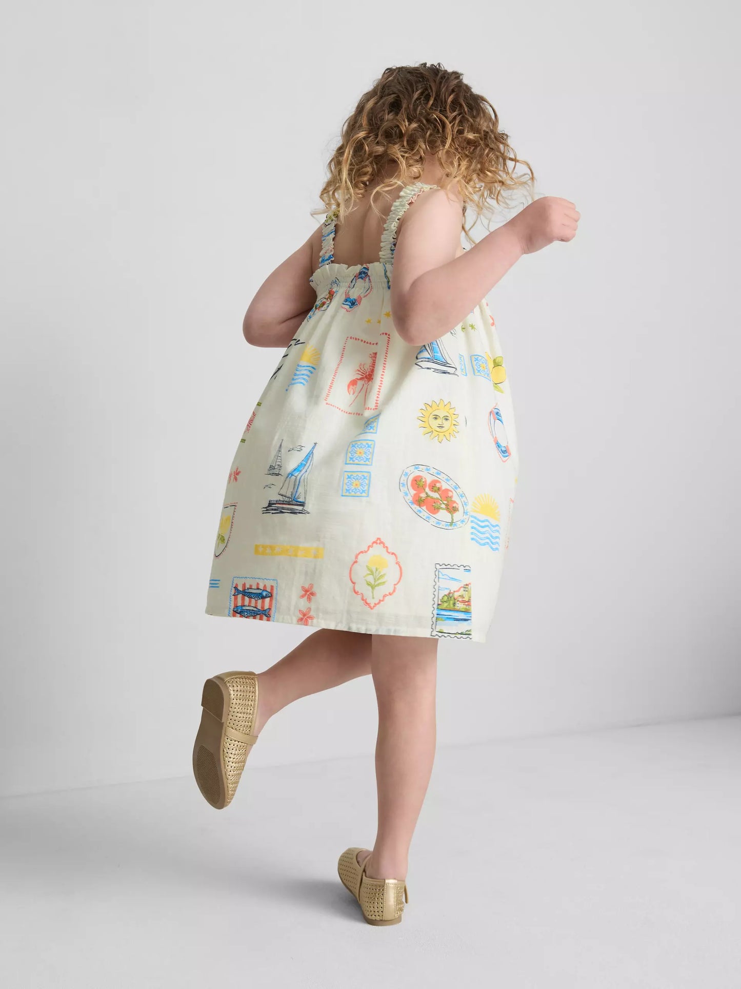 Postcard Printed Dress