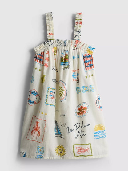 Postcard Printed Dress