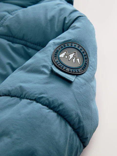 Blue Borg Lined Padded Shower Resistant Coat