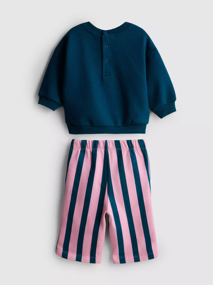 Cotton Rich Sweatshirt and Trousers Set