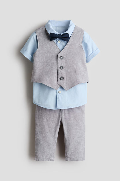 4-piece linen-blend dressy set