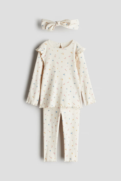 3-piece floral cotton jersey set