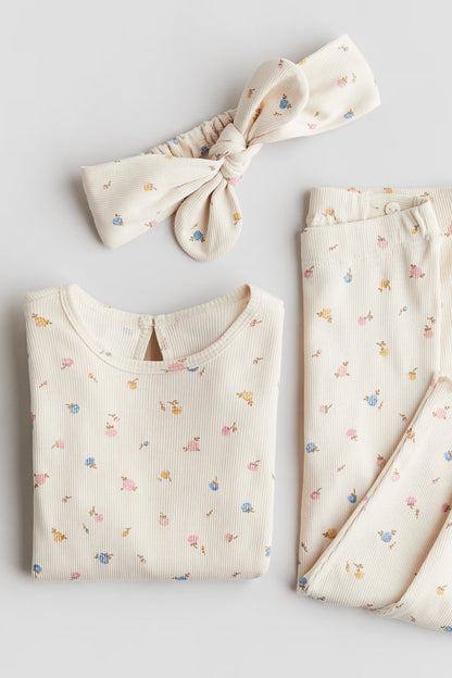 3-piece floral cotton jersey set
