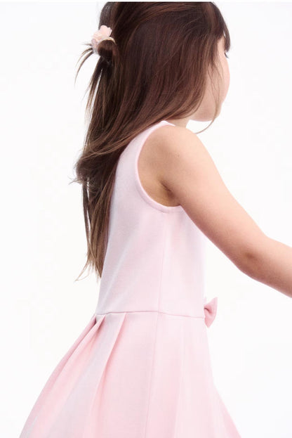 Bow detail jersey dress