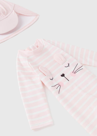 Bunny Pink Swimsuit & Hat