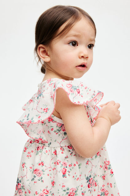 Floral-print cotton dress