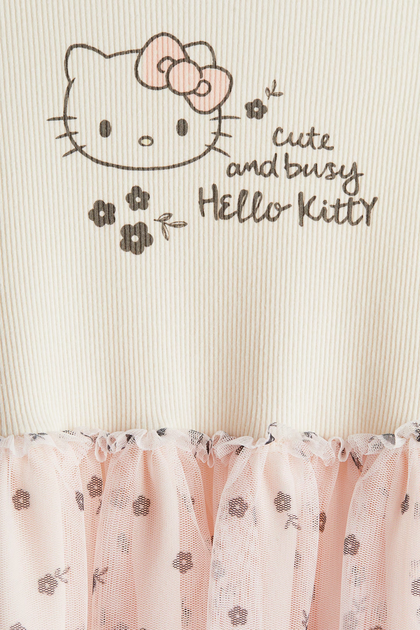 Hello Kitty Printed tulle-skirt dress