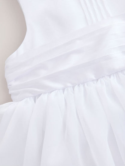White Flower Girl Organza Dress