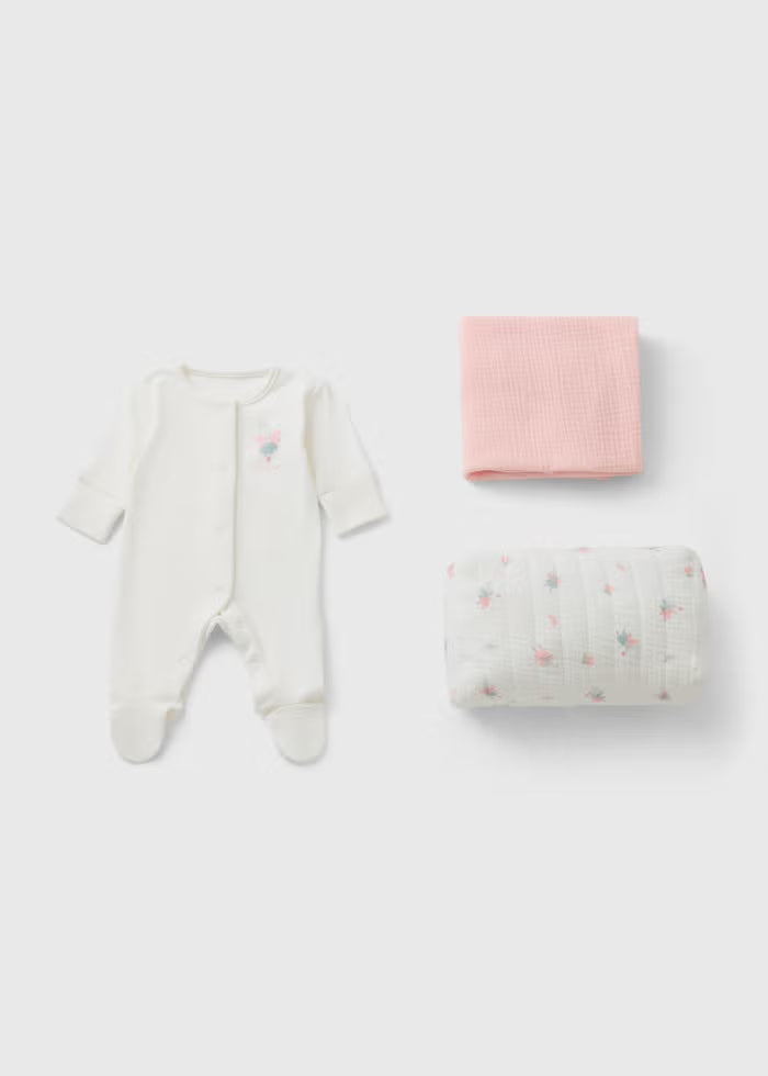 Baby Pink Mouse Sleepsuit Gift Set