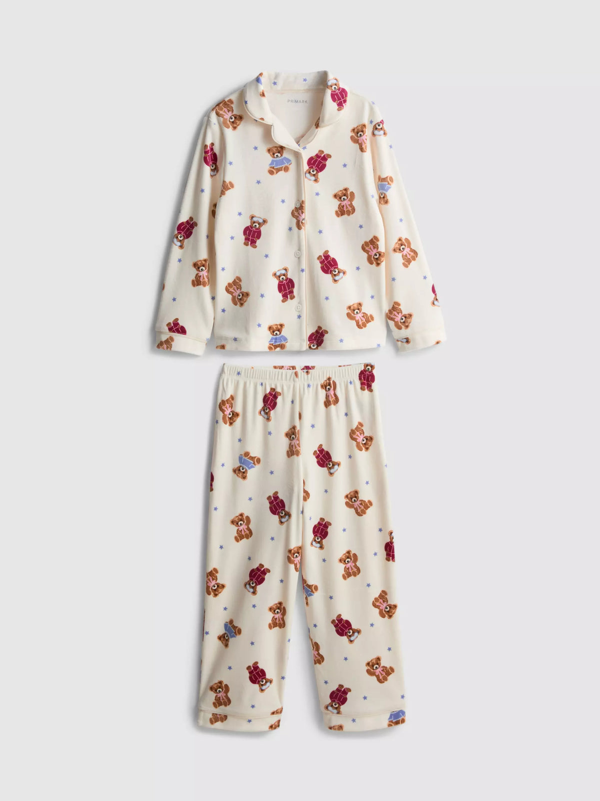Teddy Bear Graphic Cosy Shirt Pyjamas