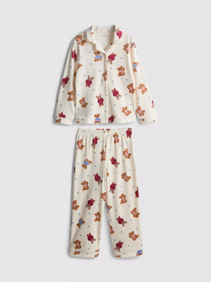 Teddy Bear Graphic Cosy Shirt Pyjamas