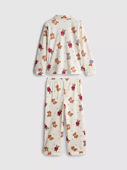 Teddy Bear Graphic Cosy Shirt Pyjamas