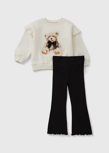 Teddy Sweatshirt & Flares Set