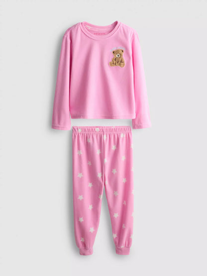 Teddy Bear Graphic Fleece Pyjamas