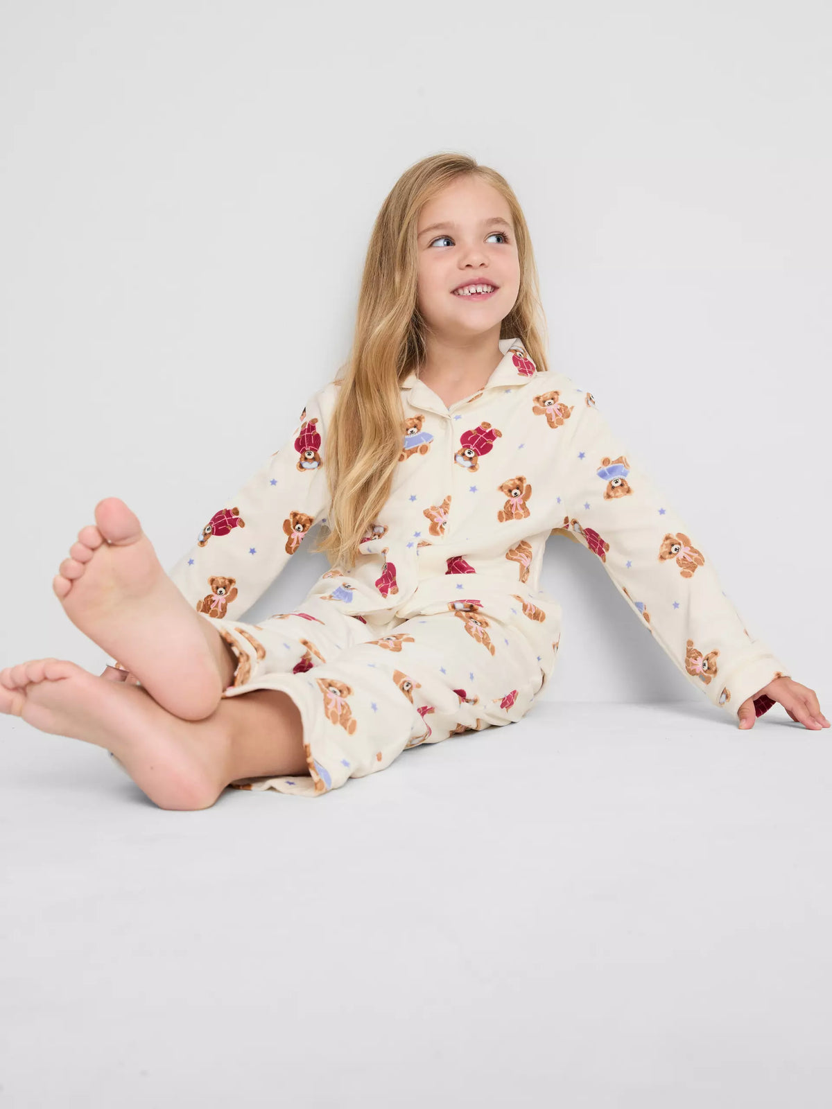 Teddy Bear Graphic Cosy Shirt Pyjamas
