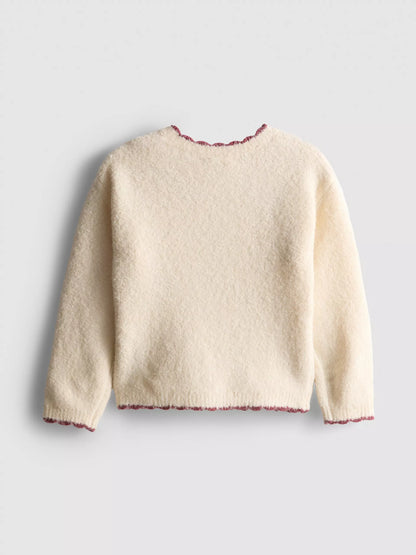 Fluffy Embroidered Cardigan
