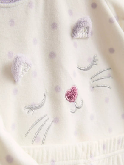 Cat Graphic Fleece Pyjamas