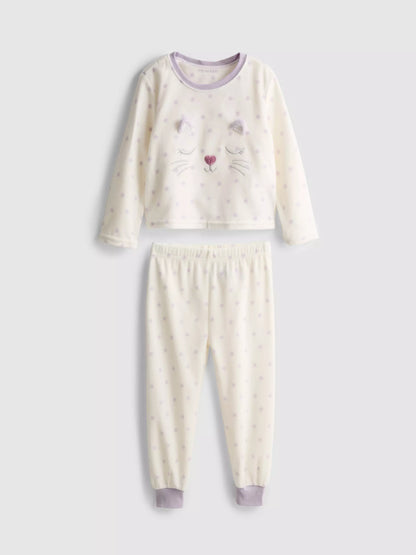 Cat Graphic Fleece Pyjamas