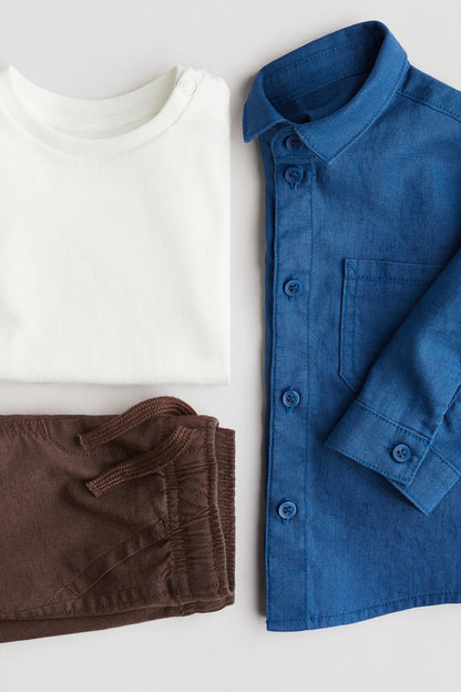 3-piece shirt & shorts set
