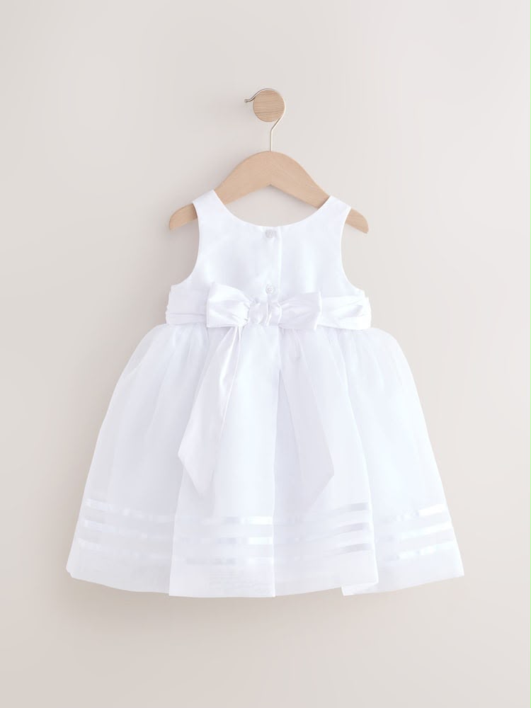 White Flower Girl Organza Dress