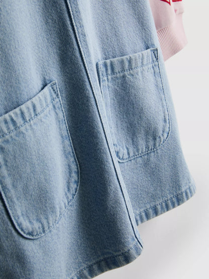 Pure Cotton 2-in-1 Sweatshirt Denim Dress
