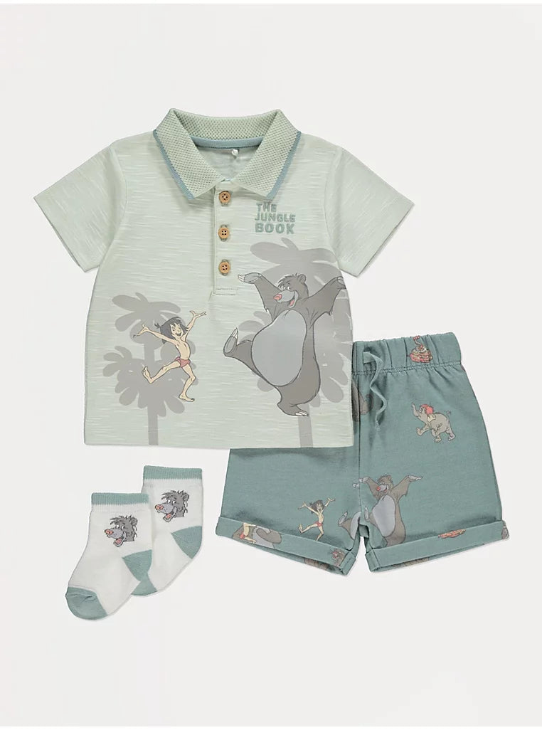 Disney The Jungle Book Polo Top Shorts and Socks Set