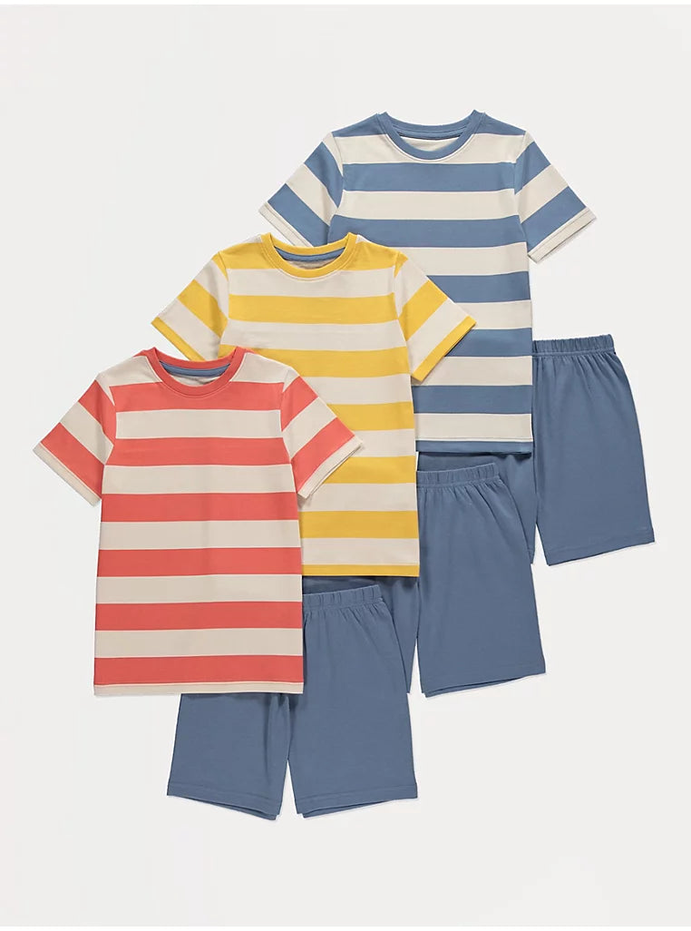 Striped Short Pyjamas 3 Pack