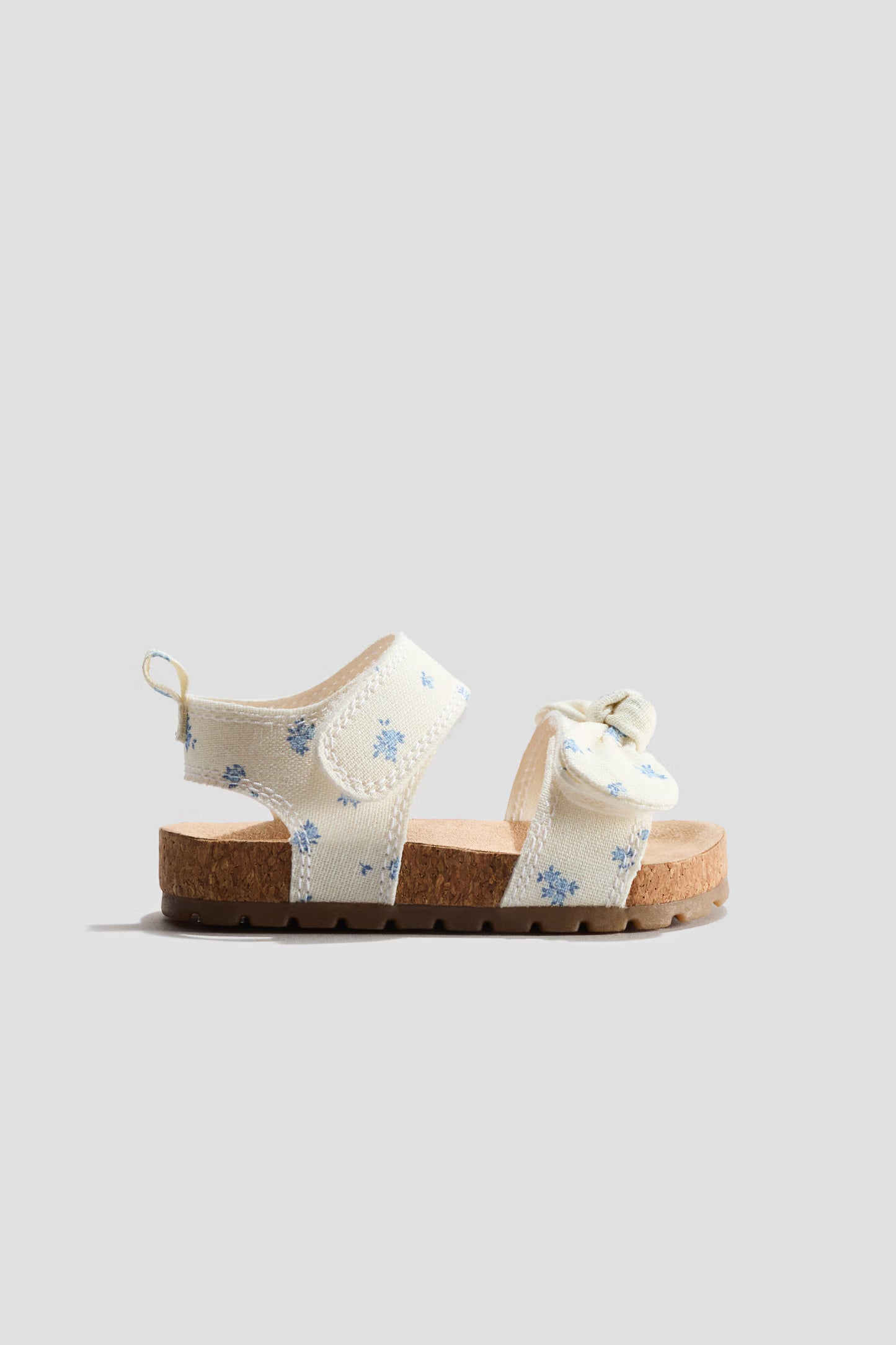 White & Blue Floral Sandals