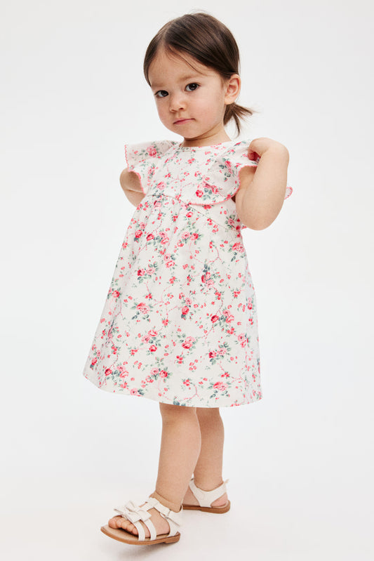 Floral-print cotton dress