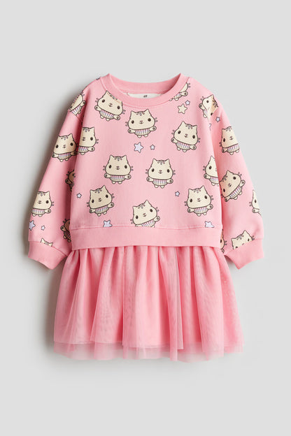 Gabby tulle-skirt sweatshirt dress