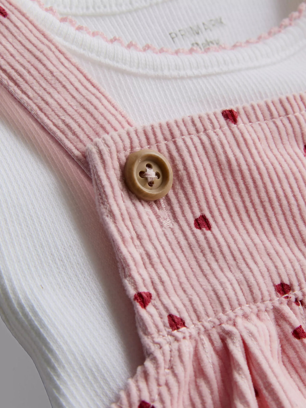 Bodysuit and Corduroy Pinafore Dress Set