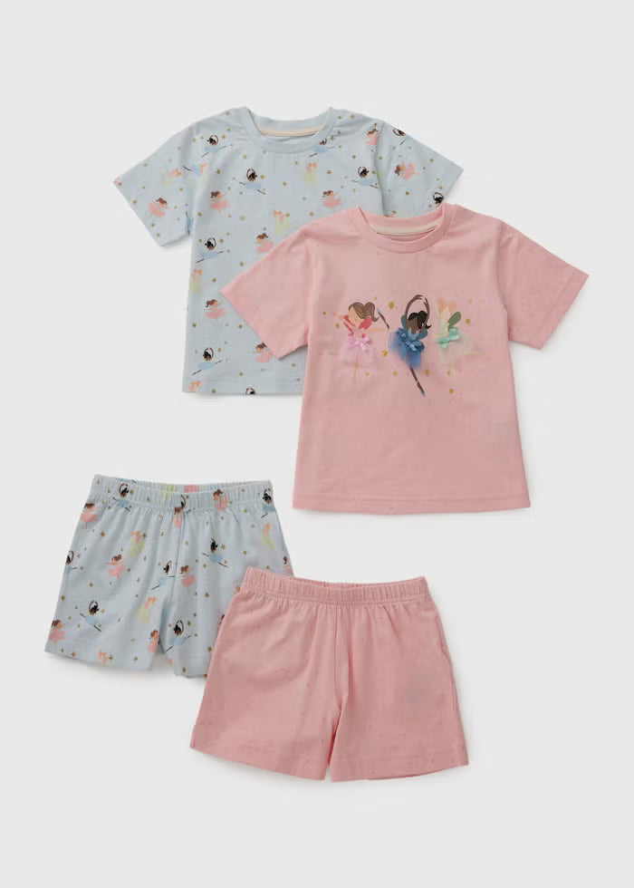 2 Pack Pink Ballerina Pyjama Sets