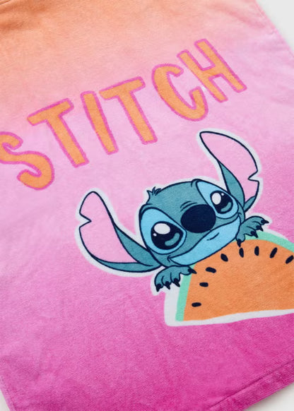 Disney Stitch Girls Coral Poncho