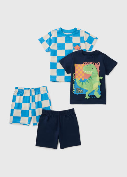 2 Pack Short Dino Pyjama Sets