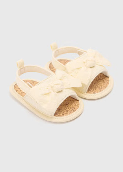 Baby Lemon Broderie Bow Sliders