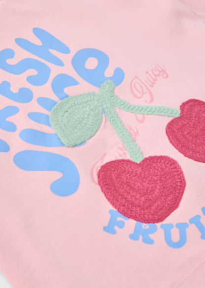 Girls Cherry Check Pyjama Set