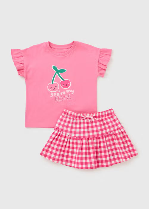 Pink Cherry Bestie Top & Skort Set