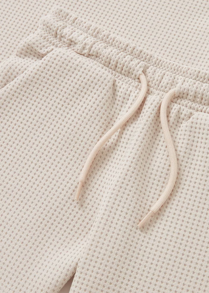 Stone Waffle Top & Shorts Set