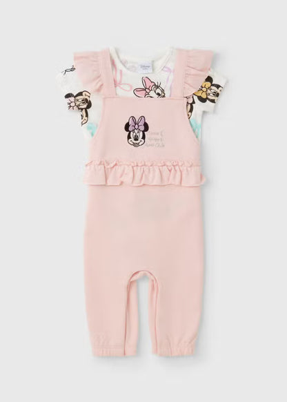 Disney Baby Pink Minnie Frill Dungaree
