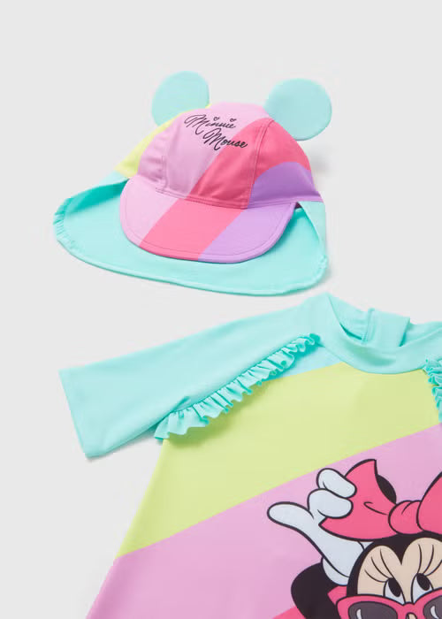 Disney Minnie Mouse Multicoloured Swimsuit & Hat Set