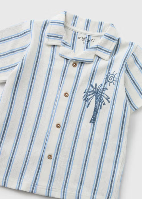 Blue Stripe Shirt & Short Set