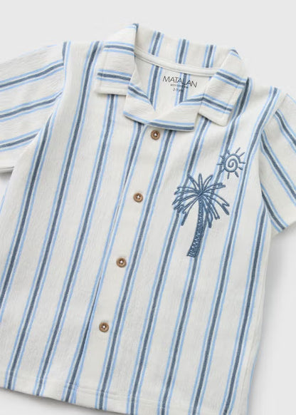 Blue Stripe Shirt & Short Set