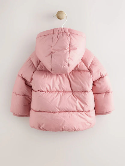 Pink Hooded Baby Padded Jacket