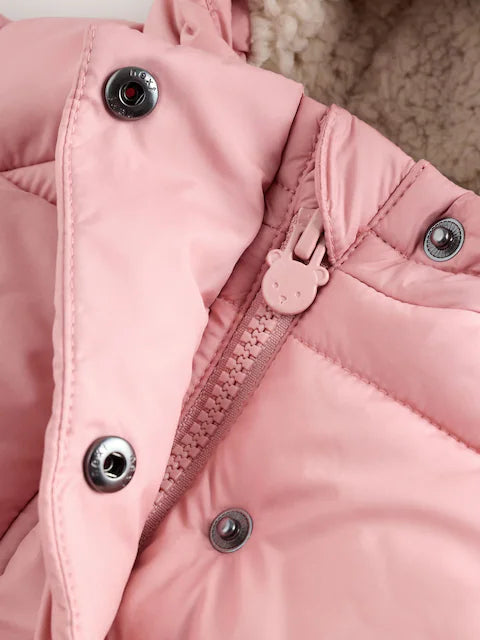 Pink Hooded Baby Padded Jacket