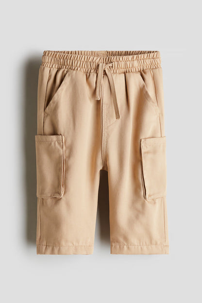 Jersey-lined twill joggers