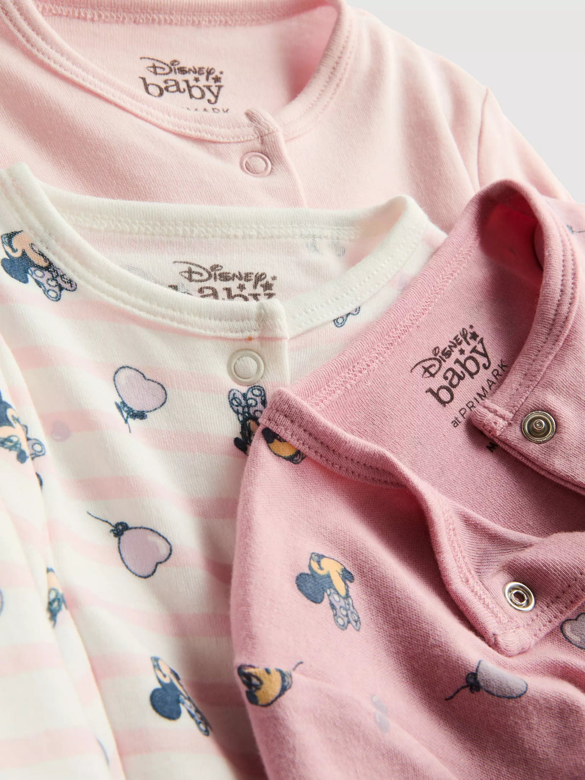 3pk Disney’s Minnie Mouse Popper Sleepsuits