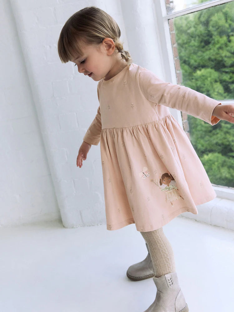 Pink Fairy Long Sleeve Embellished Dress