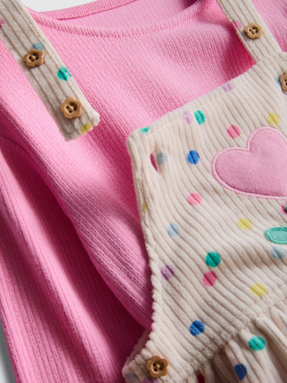 Cotton Rich Bodysuit and Corduroy Dungarees Set